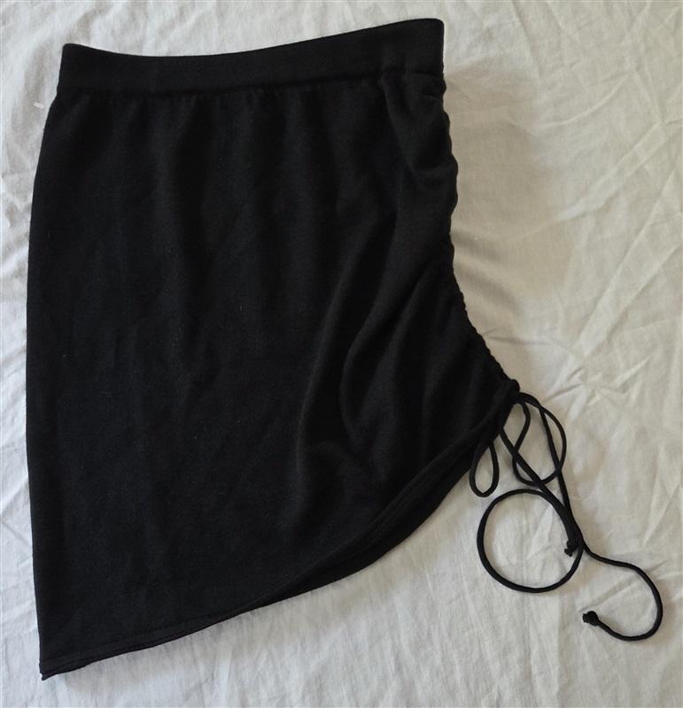 NWT Modern Citizen M Ruched Side Black Mini Skirt Sea Wool 130164