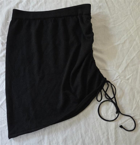 NWT Modern Citizen M Ruched Side Black Mini Skirt Sea Wool 130164