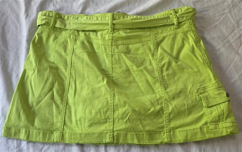 NWT Anthropologie Sanctuary 32 Lime Green Cargo Skort Belt 130165
