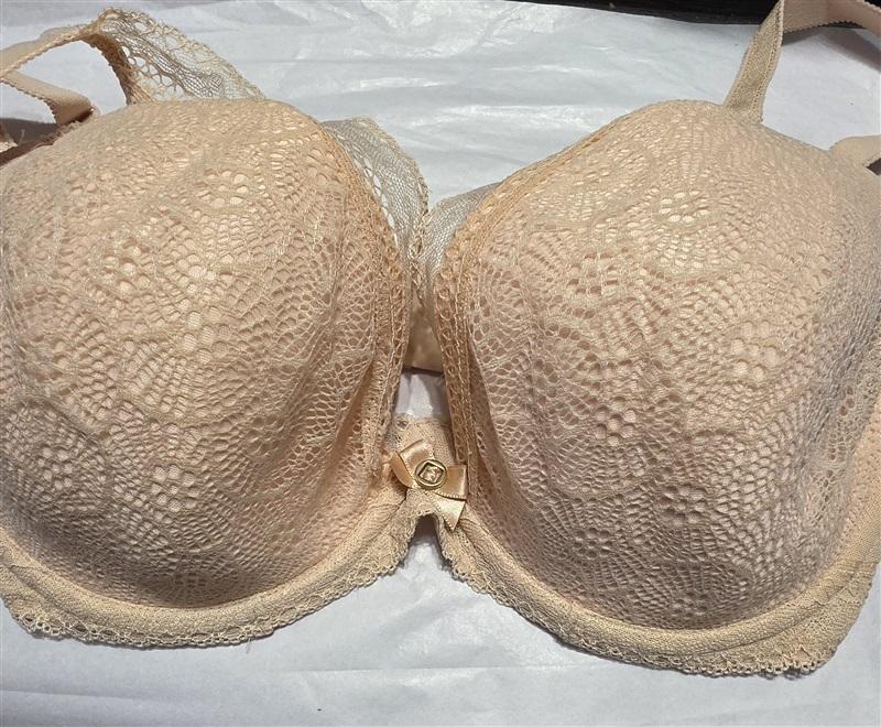 NWOT Chantelle 32DDDD Festivite Contour Plunge Bra 3682 Beige Lace 130183