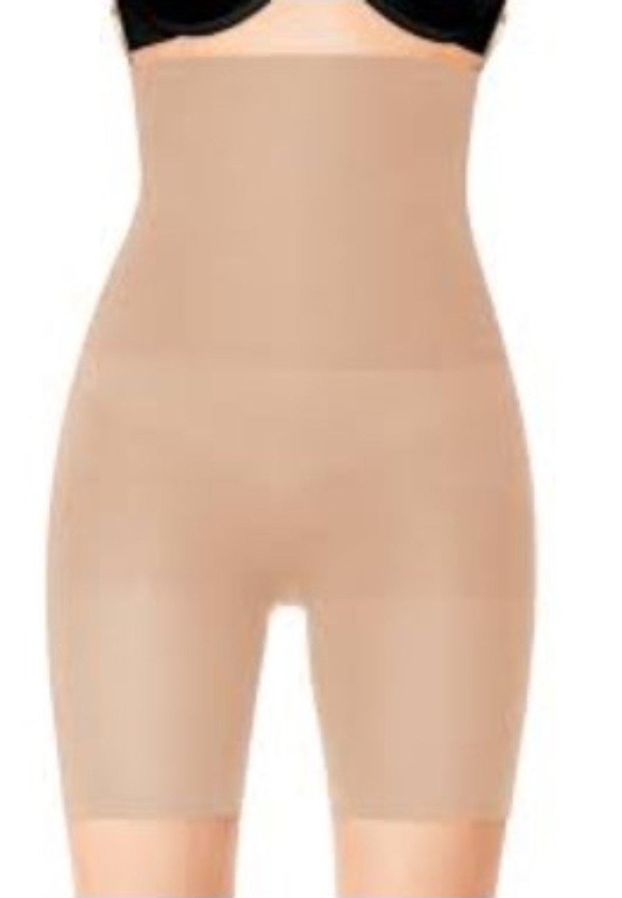 NWOT Spanx Assets Sz 4 Mid-Thigh Shaper Super Control 870 Beige 130186