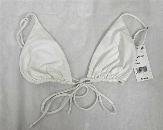 NWT Tavik L String Adjustable Triangle Bikini White Swim Top 130218