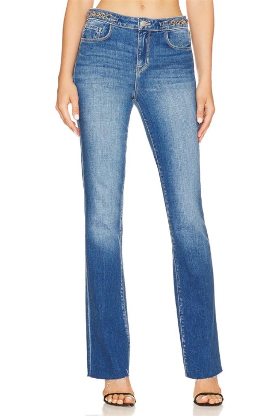 NWOT l'Agence 32 Ruth High Rise Straight Gold Chain Jeans 130220
