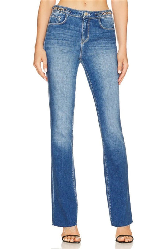 NWOT l'Agence 32 Ruth High Rise Straight Gold Chain Jeans 130220