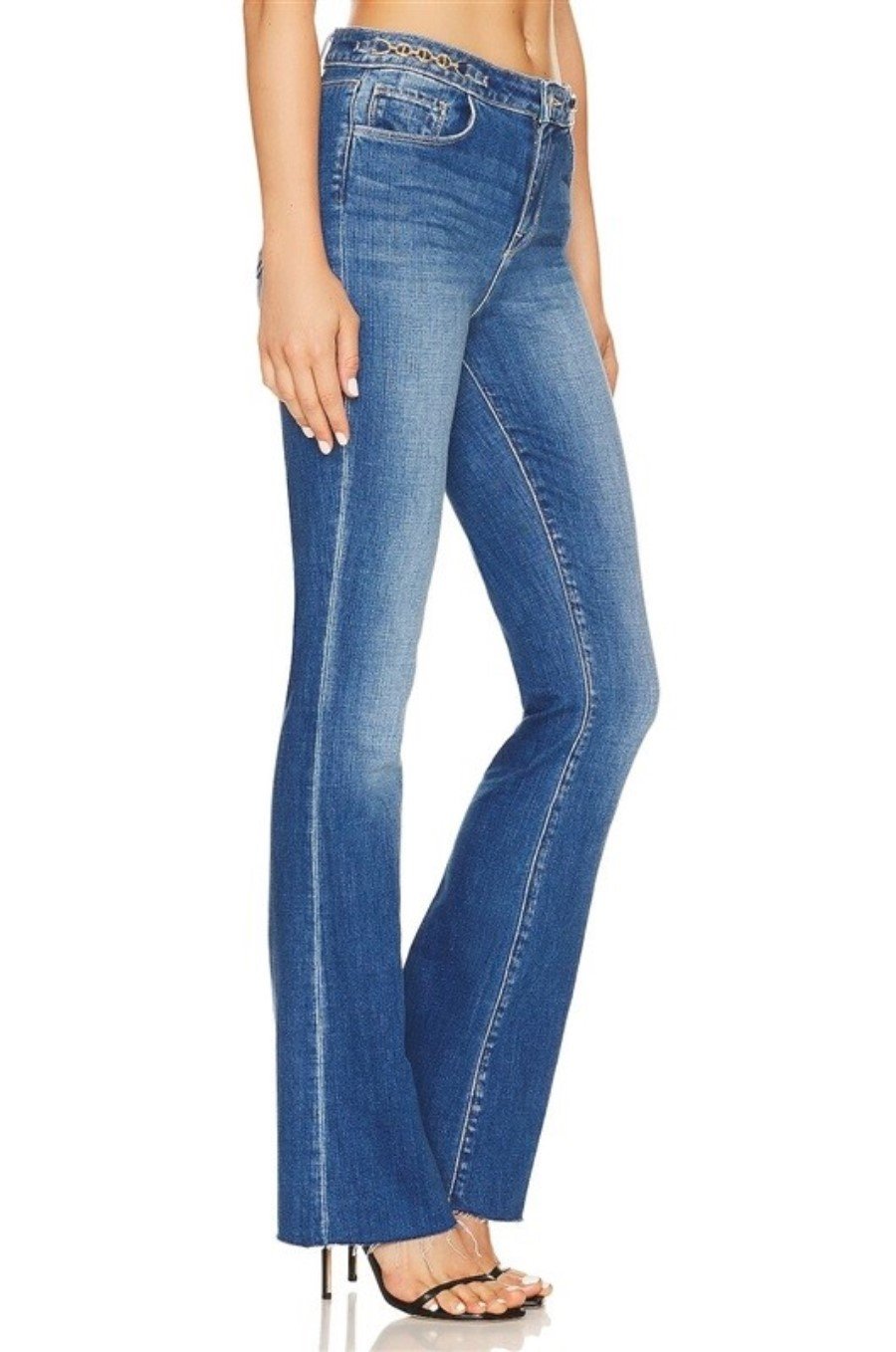 NWOT l'Agence 32 Ruth High Rise Straight Gold Chain Jeans 130220
