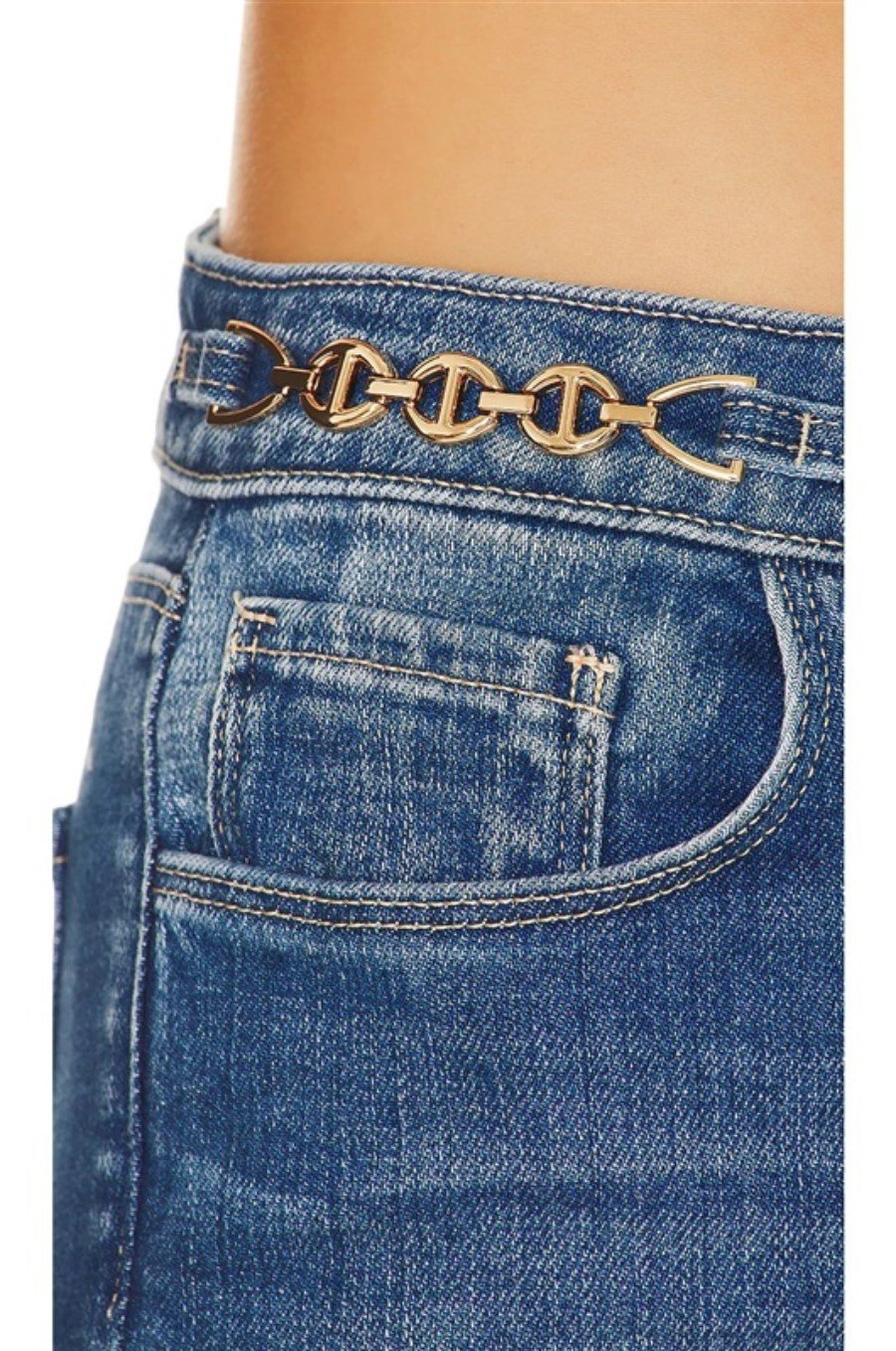 NWOT l'Agence 32 Ruth High Rise Straight Gold Chain Jeans 130220
