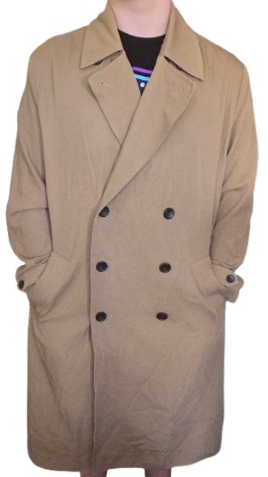 NWOTD Vince L Men's Italian Cotton Double-Breasted Trench Coat 130221