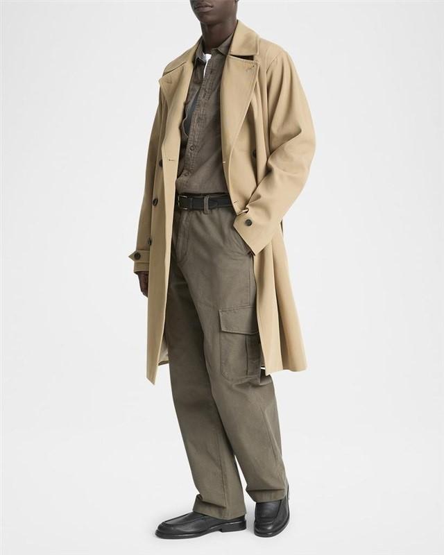 NWOTD Vince L Men's Italian Cotton Double-Breasted Trench Coat 130221
