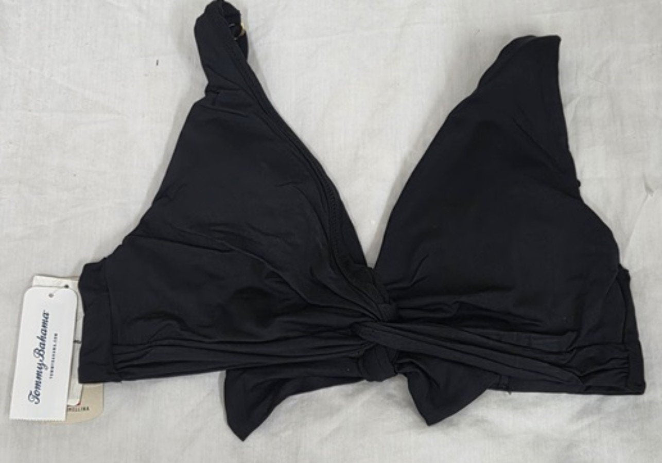NWOT Tommy Bahama S Pearl Underwire Twist Front Bikini Top Swim Black 130225