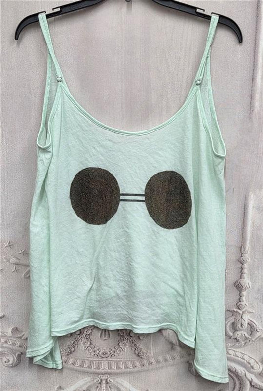 NWT Wildfox M Round Sunglasses Lyla Swing Tank Green 130236