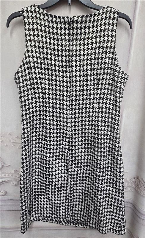 NWOT Maison Tara 12 Sleeveless Houndstooth Tweed Mini Dress 130237