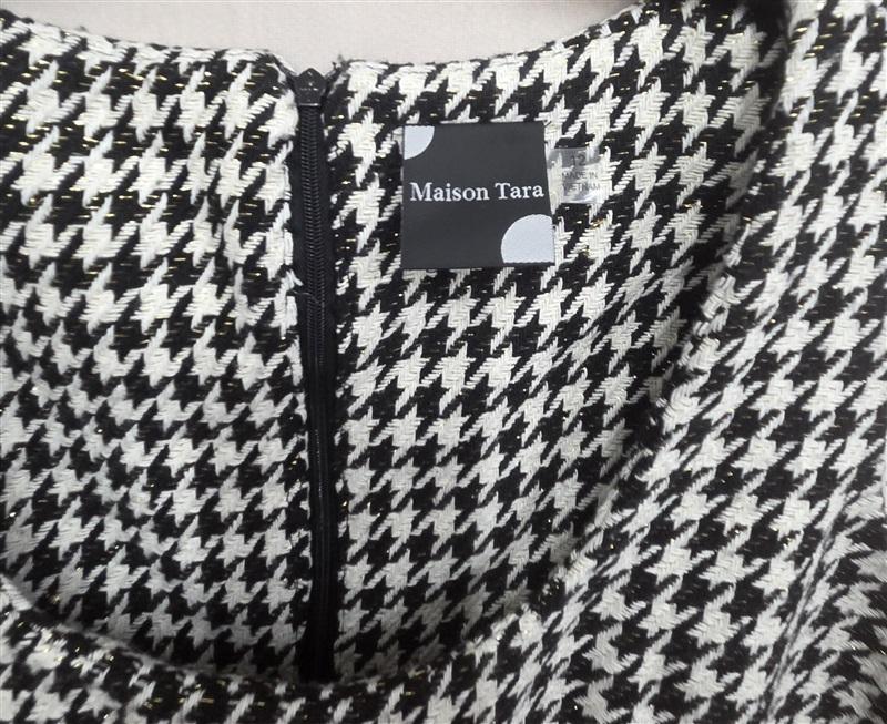 NWOT Maison Tara 12 Sleeveless Houndstooth Tweed Mini Dress 130237