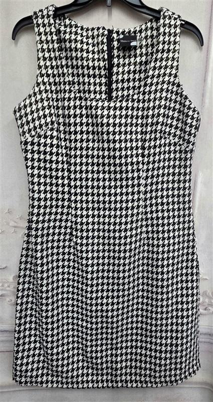 NWOT Maison Tara 12 Sleeveless Houndstooth Tweed Mini Dress 130237