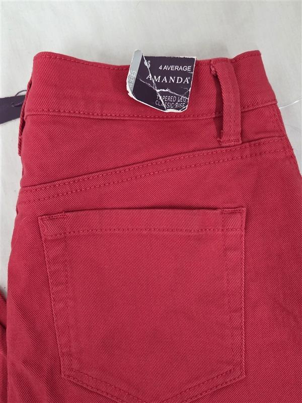NWT Gloria Vanderbilt 4 Average Amanda Tapered Leg Red Jeans 130238