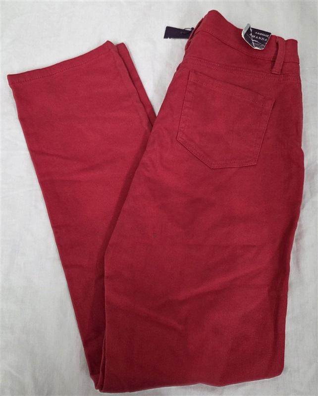 NWT Gloria Vanderbilt 4 Average Amanda Tapered Leg Red Jeans 130238