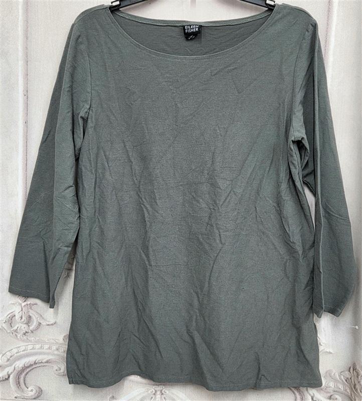 NWOT Eileen Fisher S Olive Green Stretch Tunic 130239