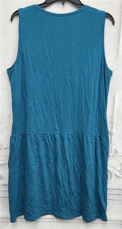NWOT Eileen Fisher L Stretch Knit Scoop Neck Tank Dress Drop Waist 130241