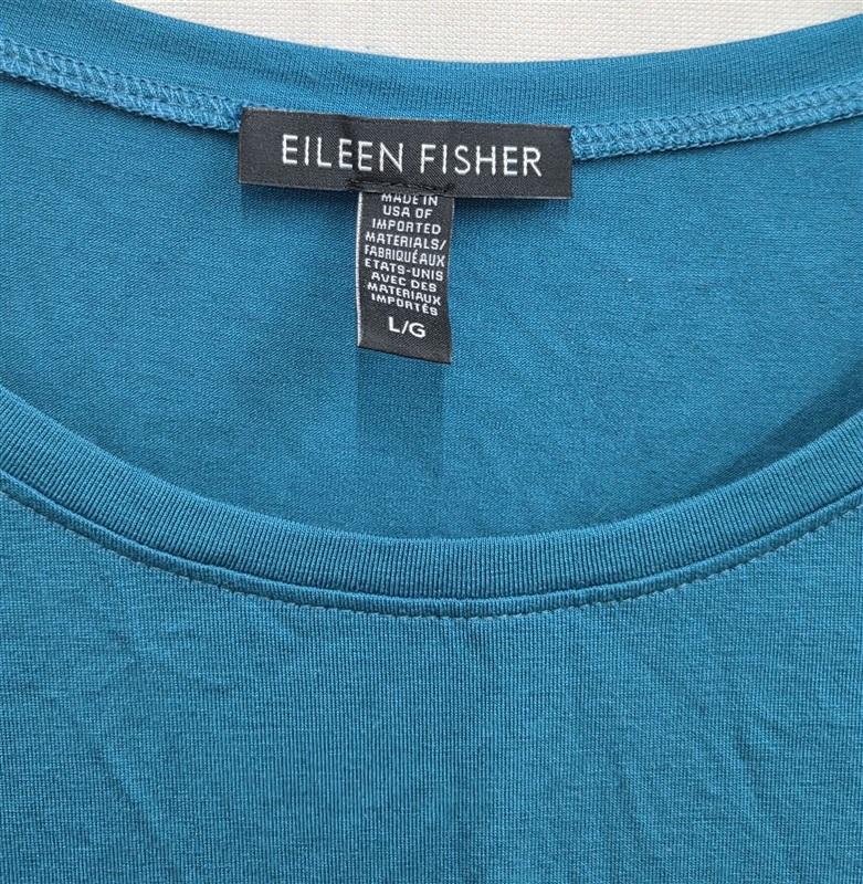 NWOT Eileen Fisher L Stretch Knit Scoop Neck Tank Dress Drop Waist 130241