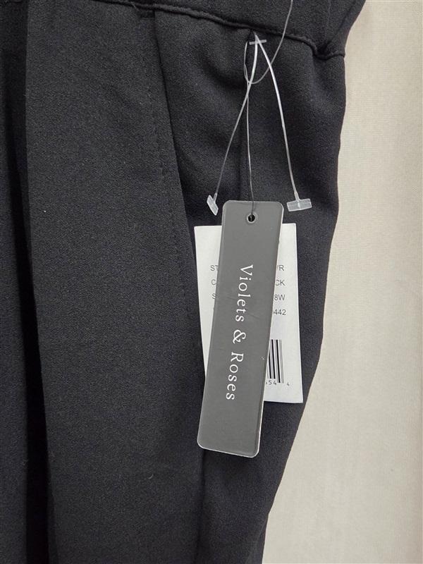 NWT Violets & Roses 18W Hailey Trouser Pockets Pants Black 130242