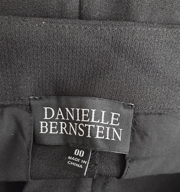 NWT Danielle Bernstein 00 Faux Fur Trim Slim Straight Leg Pants 130245