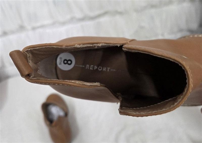 NWOT Report 8 Gabott Cut Out Brown Booties Ankle Boots 130249