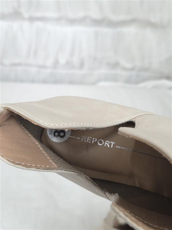 NWOT Report 8.5 Gabott Cut Out Ivory Booties Ankle Boots 130257