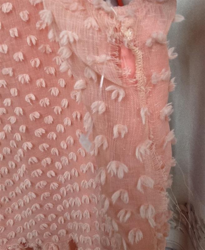 NWT Cupio 3X Crew Neck Ruffle Hem Drop Waist Dress Peach Pink 130264