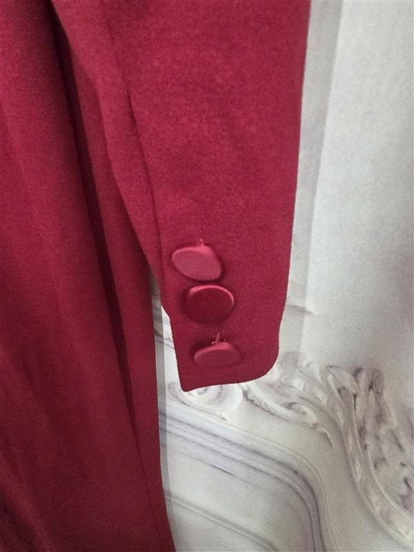 NWT Adrianna Papell 2 Red Crepe Tuxedo Evening Gown Long Double Breasted 130265