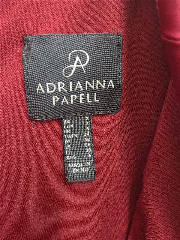 NWT Adrianna Papell 2 Red Crepe Tuxedo Evening Gown Long Double Breasted 130265