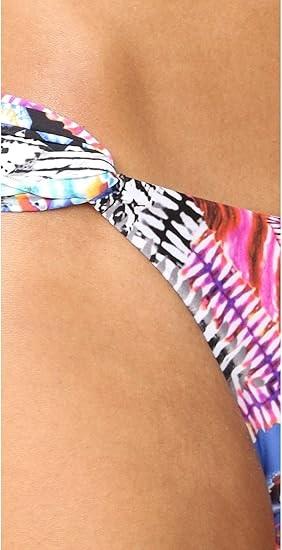 NWT Pilyq PQ S Hindi Fanned Teeny Bikini Swim Bottoms Pink Black Blue 130276