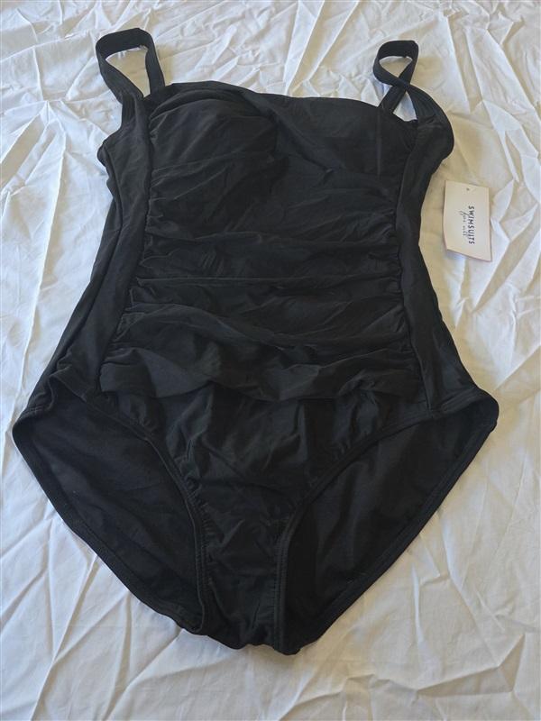 NWT Panache 34HH Anya Underwire Black 1pc Balconette Swimsuit 130282
