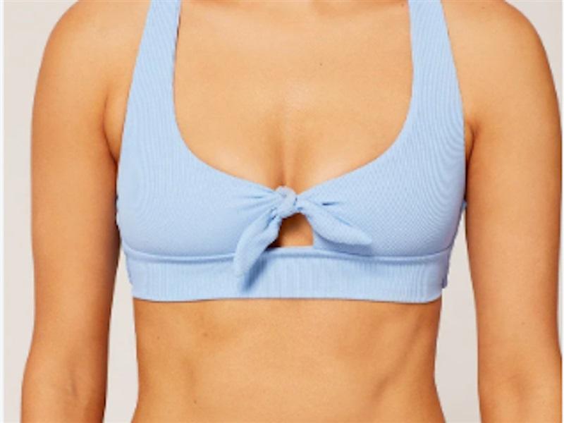 NWT L*Space Tara Large Cream Bow Keyhole Bikini Swim Top 130285