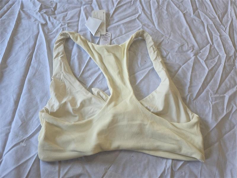 NWT L*Space Tara Large Cream Bow Keyhole Bikini Swim Top 130285
