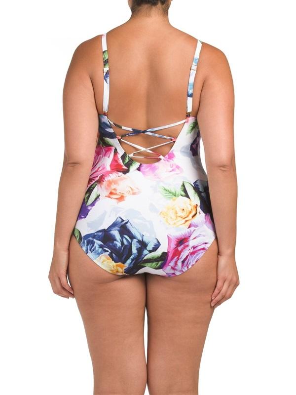 NWT La Blanca 6 Bloomfield Floral Maillot White 1pc Swimsuit 130289
