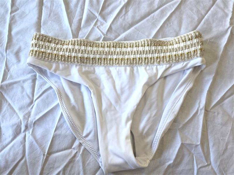 NWOT Peixoto White Zoni S Banded Ribbed Cheeky Scoop Bikini Swim Bottom 130291
