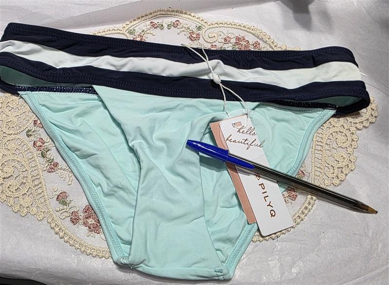 NWT PIlyq Aquamarine S Colorblock Cheeky Bikini Swim Bottoms 130293