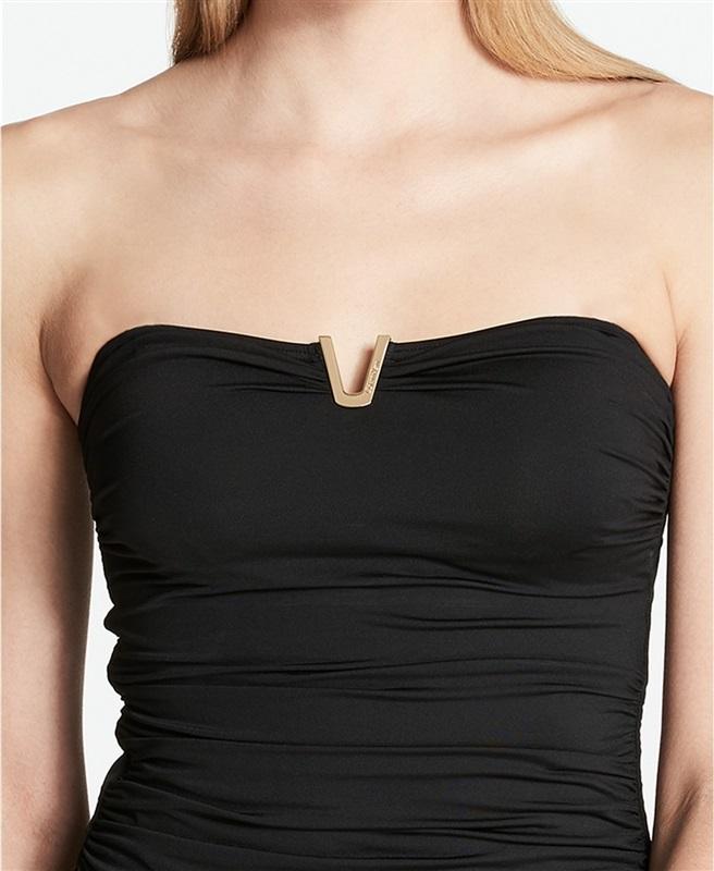 NWT Calvin Klein M Bandeau V Neckline Bandeau Tankini Swimsuit 130294