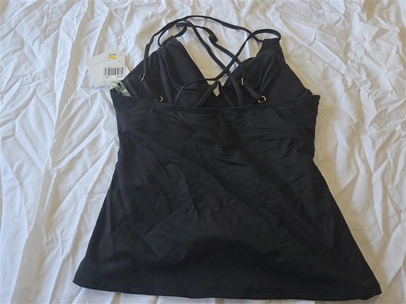 NWOT La Blanca SZ 10 Island Goddess Black Tankini Swim Top 130300