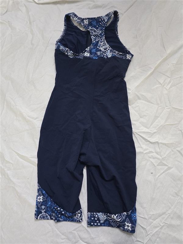 NWOT Dolfin sz 10 Aquatard Aquashape SOLID ZIP-FRONT Swimsuit Blue 130306
