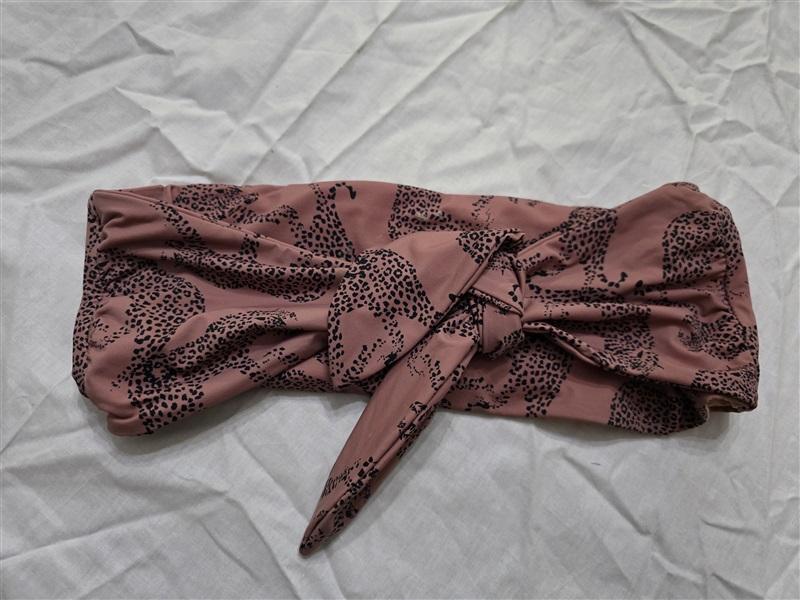 NWT Ris-k S Swell Cheetah Bandeau Bikini Swim Top 130307