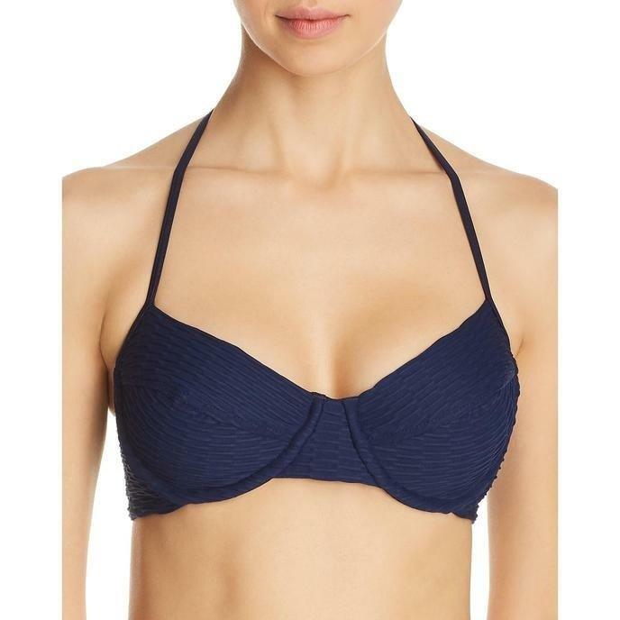 NWT Shoshanna Waterbury B Cup Solid Halter Underwire Bikini Swim Top 130311