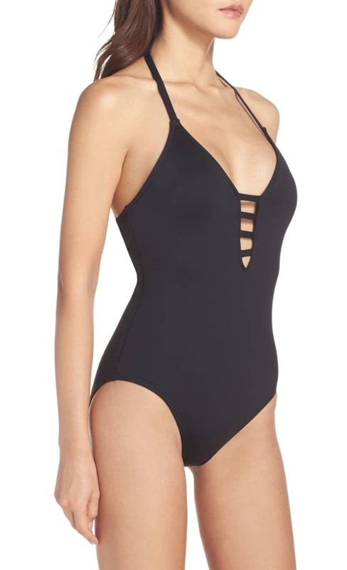 NWT La Blanca 6 Strappy Keyhole Halter Mio 1pc Swimsuit 130312
