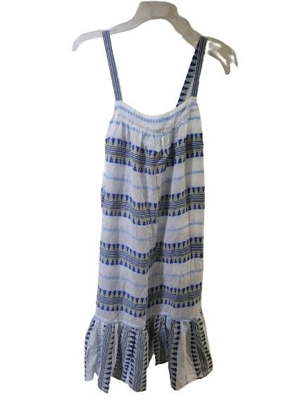 NWT Letarte Small Blue White Striped Sundress Swim Cover Up Embroidery 130317