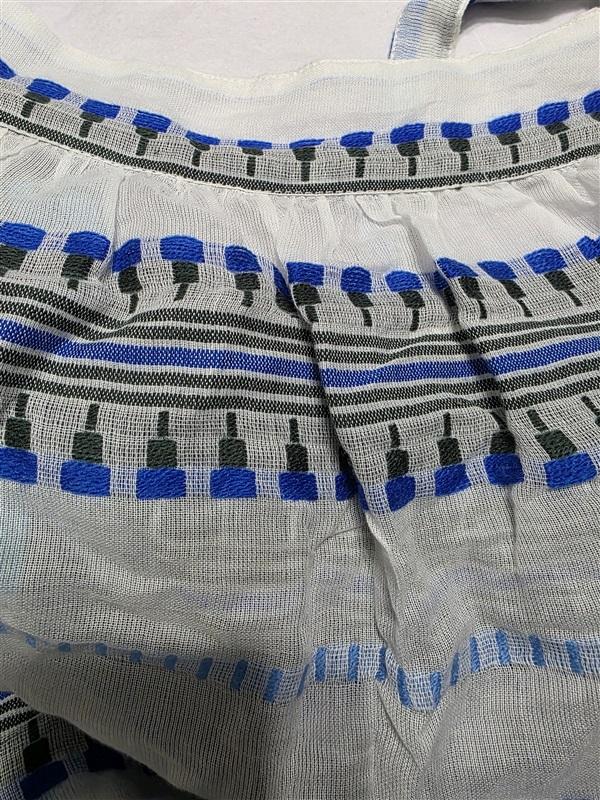 NWT Letarte M Blue White Striped Sundress Swim Cover Up Embroidery 130319