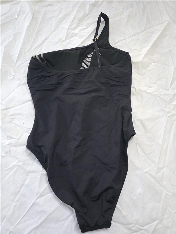 NWOT Kenneth Cole M One shoulder Button Cut Out Black 1 PC Swimsuit 130337