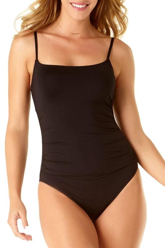 NWT Anne Cole Maillot SZ 6 Solid red One-Piece Swimsuit 130338
