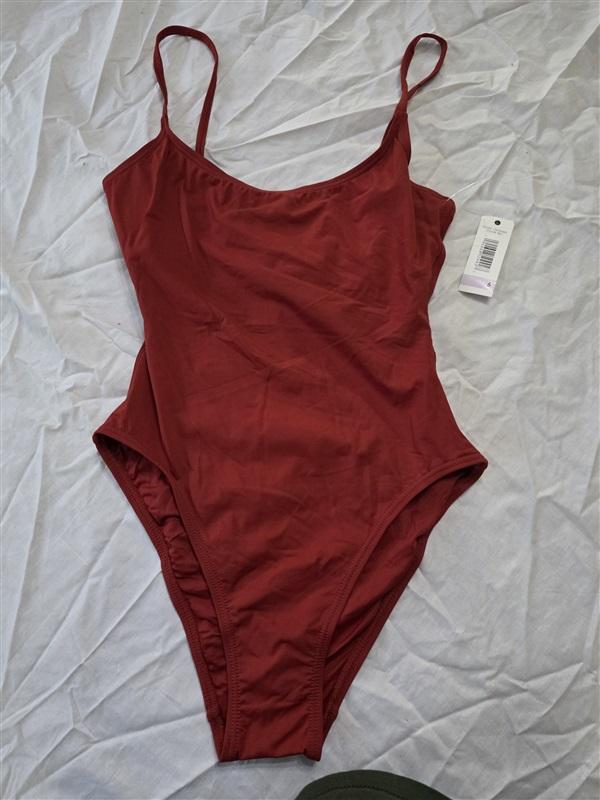 NWT Anne Cole Maillot SZ 6 Solid red One-Piece Swimsuit 130338