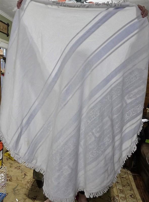 NWTOD The Beach People Joie Blue White Round Towel Fringe 130343