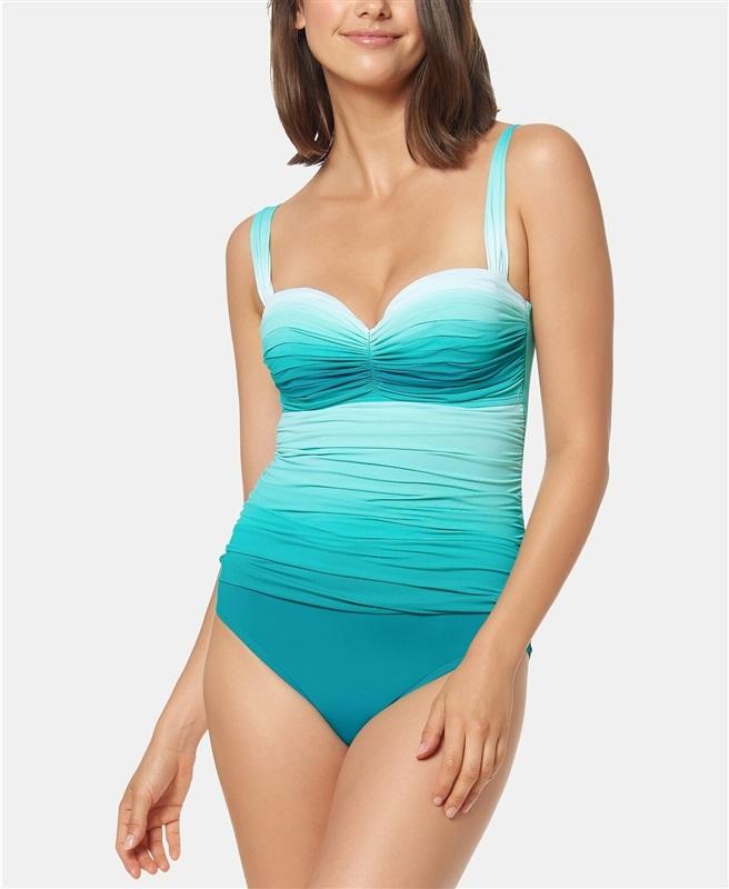 NWT Bleu Rod Beattie 8 Sea Dive Ombre Bandeau Mio 1PC Swimsuit130348