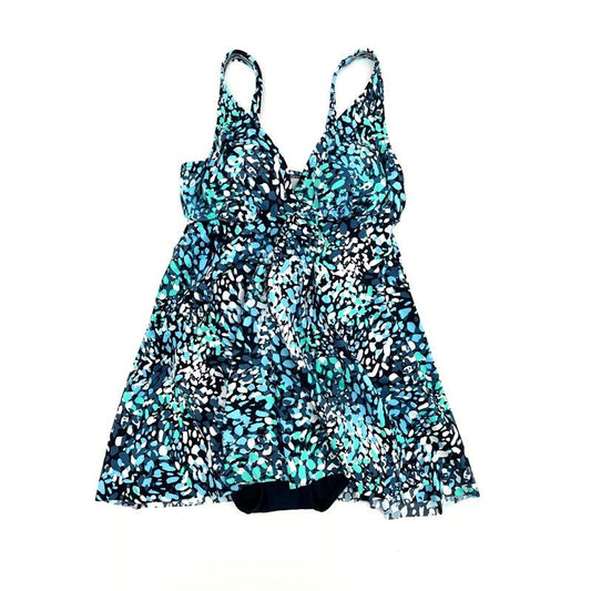 NWOT Swimsuits for All 10 V Front Tummy Control Swim 1PC Dress 130351